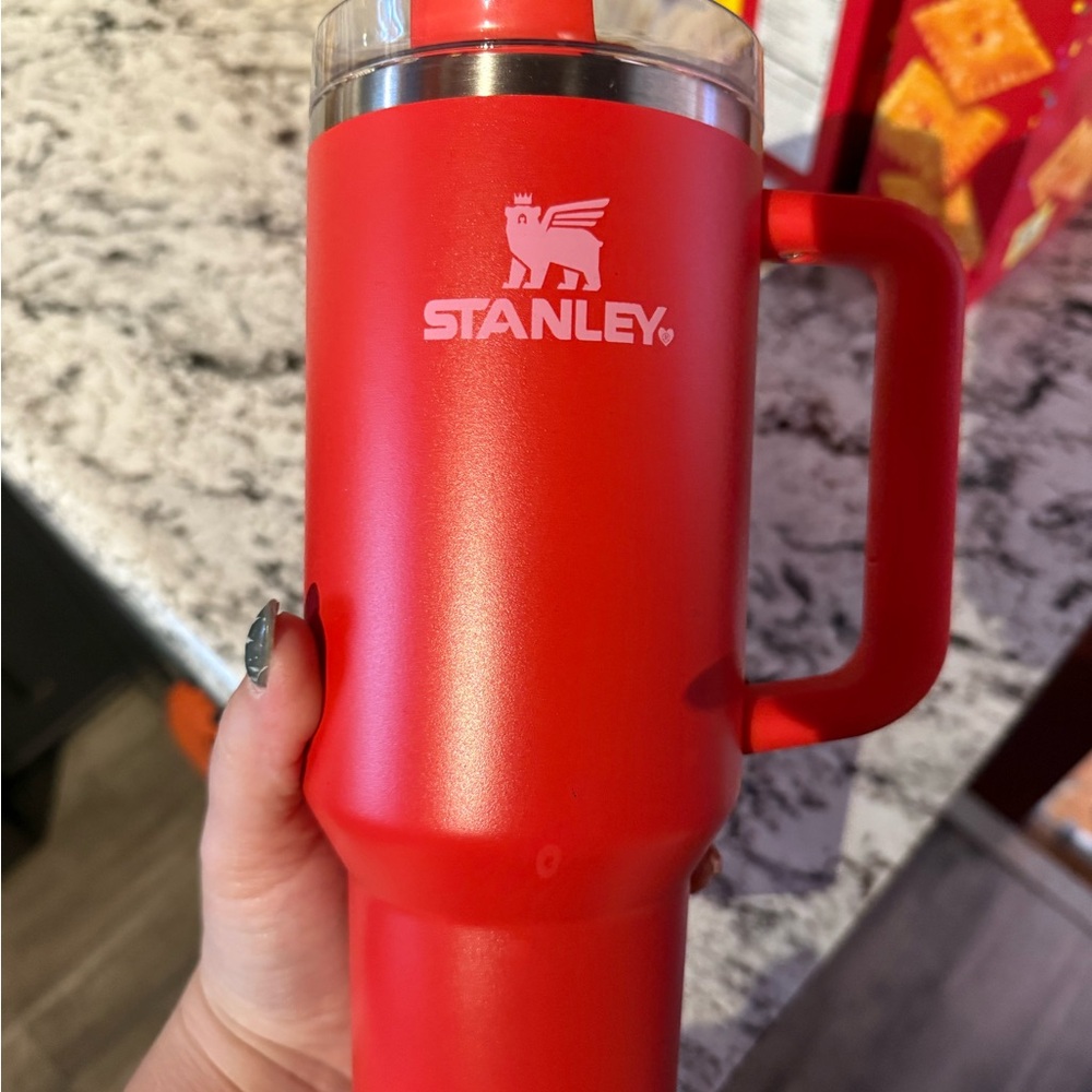 Stanley Bold Red Travel Mug with Handle